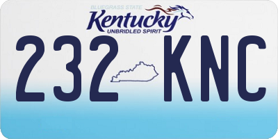 KY license plate 232KNC