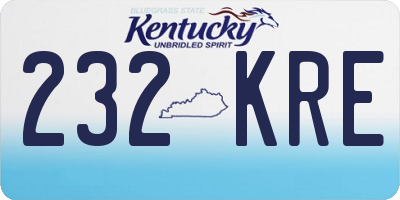 KY license plate 232KRE