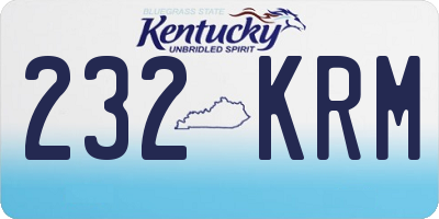 KY license plate 232KRM