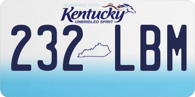 KY license plate 232LBM