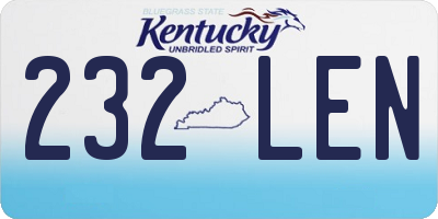 KY license plate 232LEN