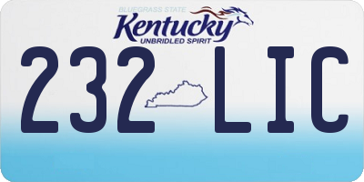 KY license plate 232LIC