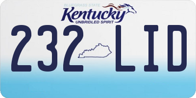 KY license plate 232LID