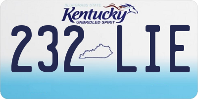 KY license plate 232LIE