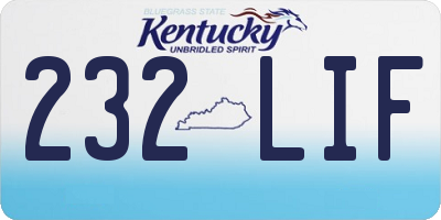 KY license plate 232LIF