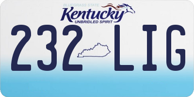 KY license plate 232LIG