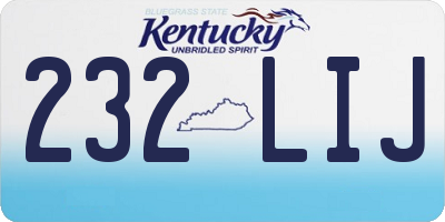 KY license plate 232LIJ