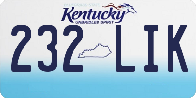 KY license plate 232LIK