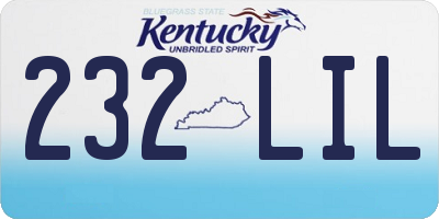 KY license plate 232LIL