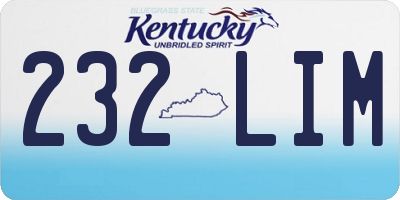 KY license plate 232LIM