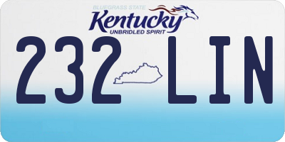 KY license plate 232LIN