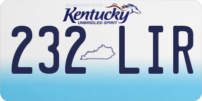 KY license plate 232LIR