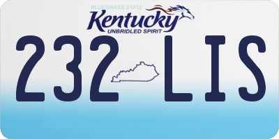 KY license plate 232LIS