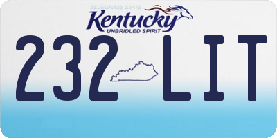 KY license plate 232LIT