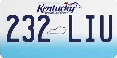 KY license plate 232LIU