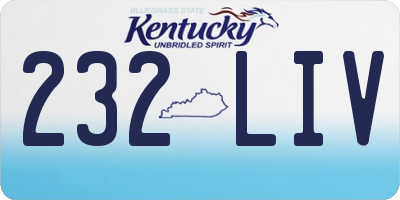 KY license plate 232LIV