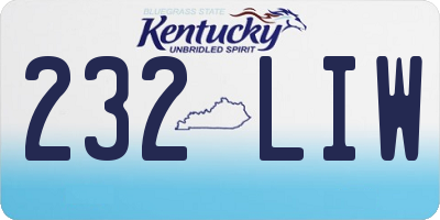 KY license plate 232LIW