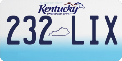 KY license plate 232LIX