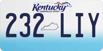 KY license plate 232LIY