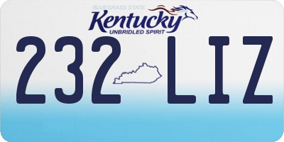 KY license plate 232LIZ