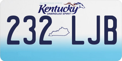 KY license plate 232LJB