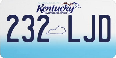 KY license plate 232LJD