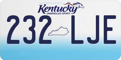 KY license plate 232LJE