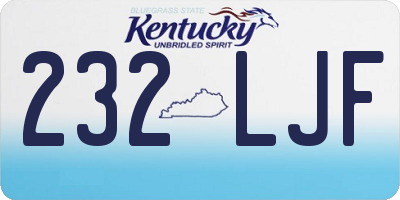 KY license plate 232LJF