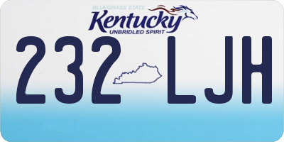 KY license plate 232LJH