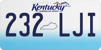 KY license plate 232LJI