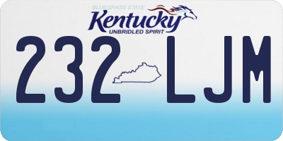 KY license plate 232LJM