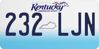 KY license plate 232LJN