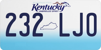 KY license plate 232LJO