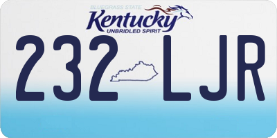 KY license plate 232LJR