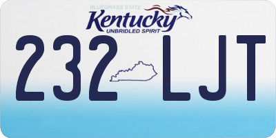 KY license plate 232LJT