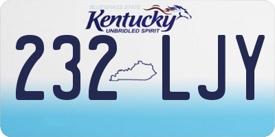 KY license plate 232LJY