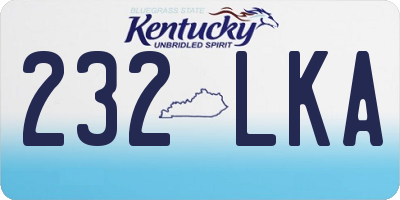 KY license plate 232LKA