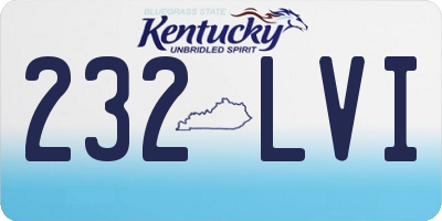 KY license plate 232LVI