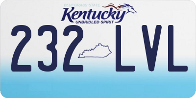 KY license plate 232LVL