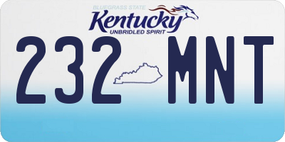 KY license plate 232MNT