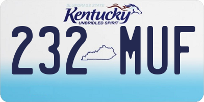 KY license plate 232MUF