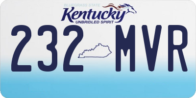 KY license plate 232MVR