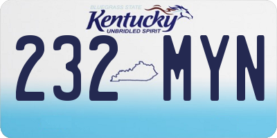 KY license plate 232MYN