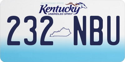 KY license plate 232NBU