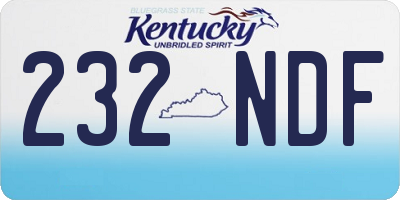 KY license plate 232NDF