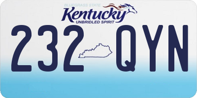 KY license plate 232QYN