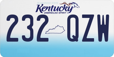 KY license plate 232QZW
