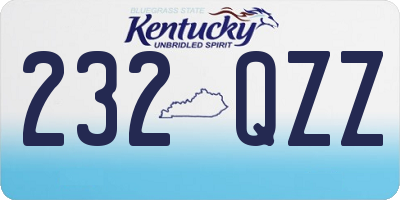 KY license plate 232QZZ