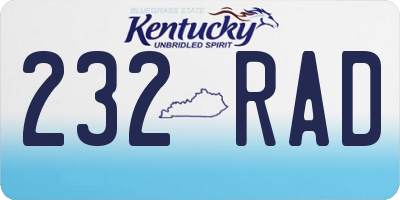 KY license plate 232RAD