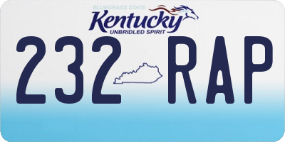 KY license plate 232RAP